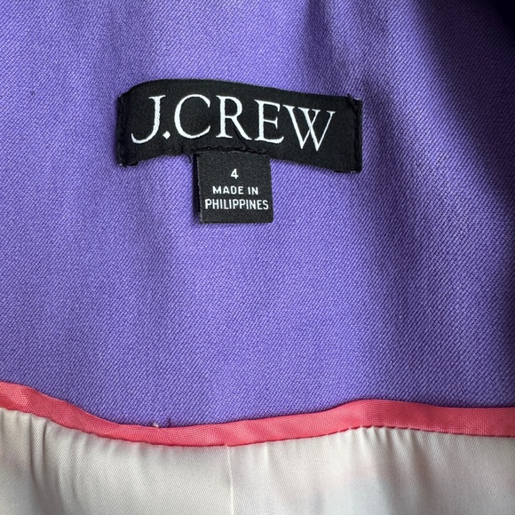 J. Crew Kate Straight-Leg Pant in Bi-Stretch Cotton Blend | Purple | Size 4 - Picture 5 of 7